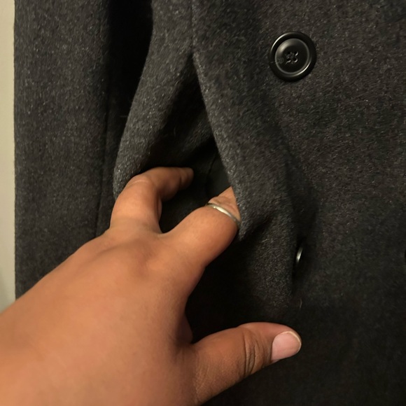 J. Crew coat - charcoal gray wool double breasted peacoat - Picture 7 of 11